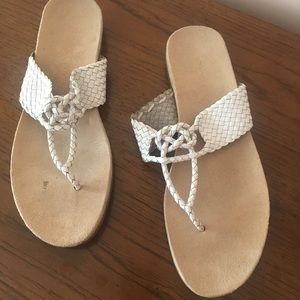 White braided sandals